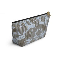 Floral Plaid Accessory Pouch w T-bottom in Aqua